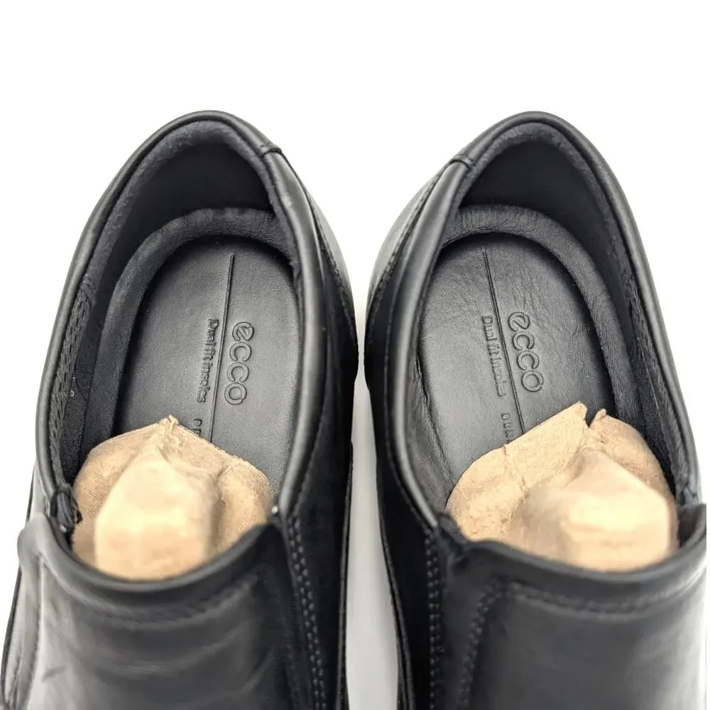 Ecco Metropole Milan Men's Leather Slip-On Derby Shoes Black Size US8-8.5 EU42